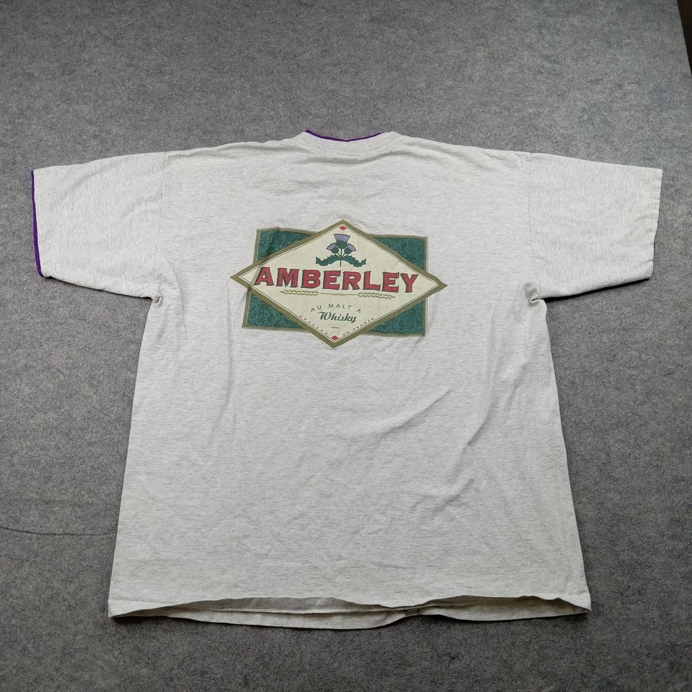 Vintage‎ Signal Sport Shirt Mens XL Gray Amberley Whisky Graphic Tee USA 90s
